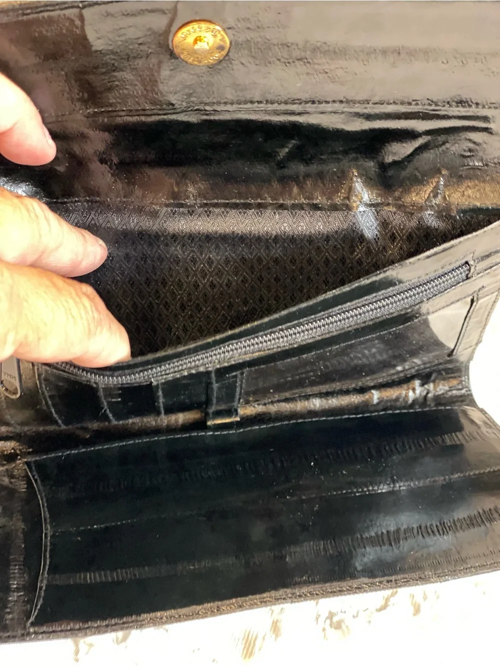 Like New!  Vintage Black Eel Wallet Clutch